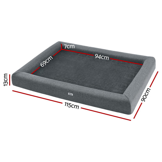 🛏️ i.Pet Pet Bed – Extra Large Calming Sofa Cushion (Grey)