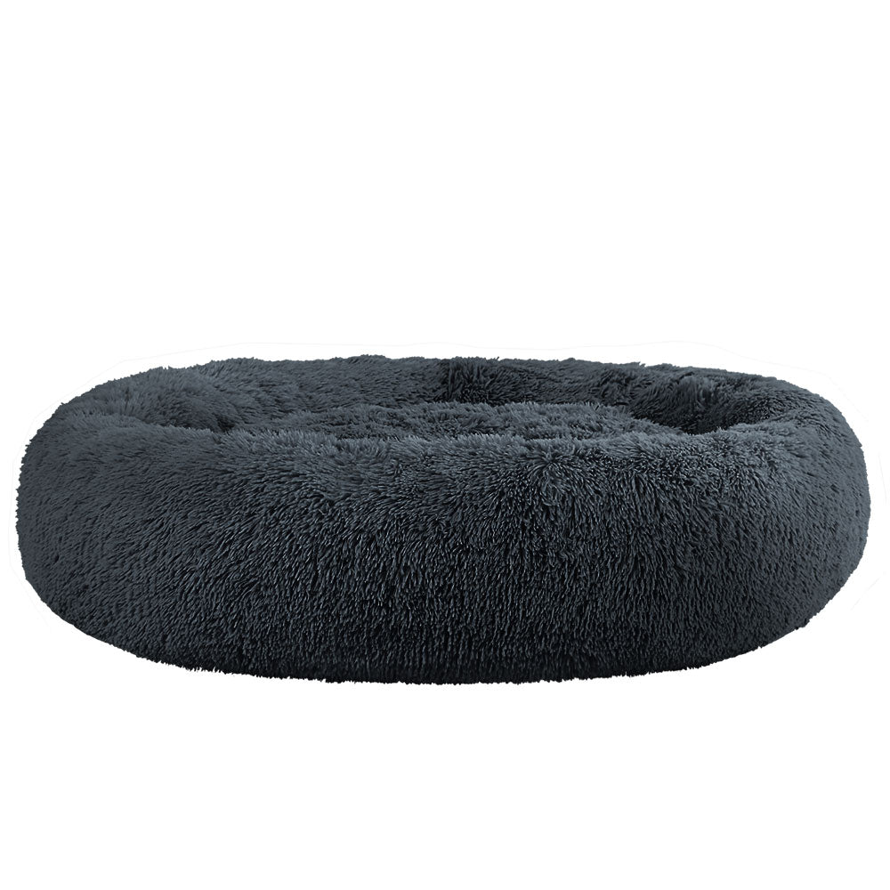 i.Pet 110cm Extra Large Calming Pet Bed – Soft Plush Dark Grey