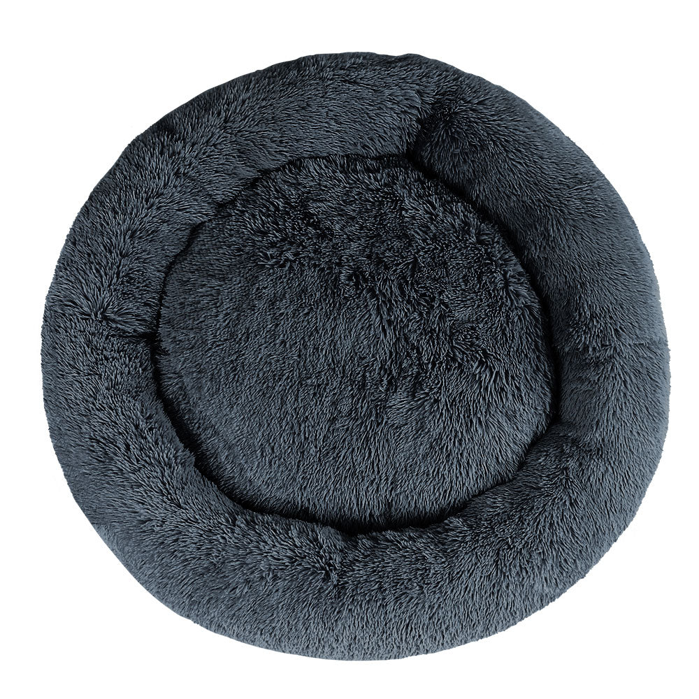 i.Pet 110cm Extra Large Calming Pet Bed – Soft Plush Dark Grey