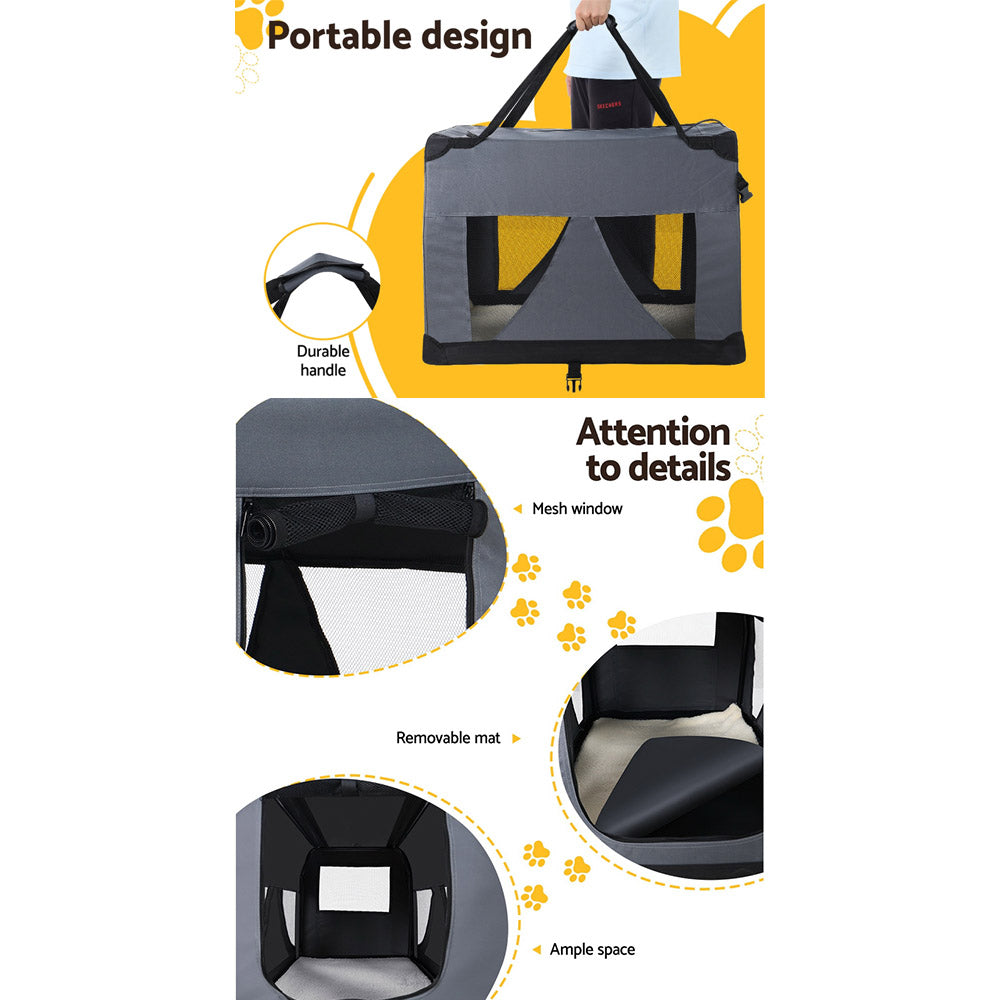 i.Pet 4XL Soft Travel Crate – Foldable Pet Carrier (121x80cm)