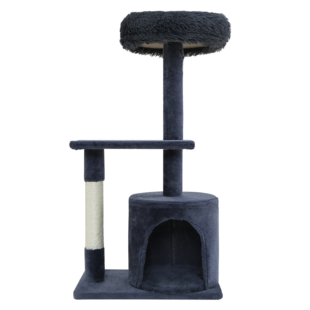 i.Pet 94cm Compact Cat Tree – Scratching Post & Hideout Condo (Grey)