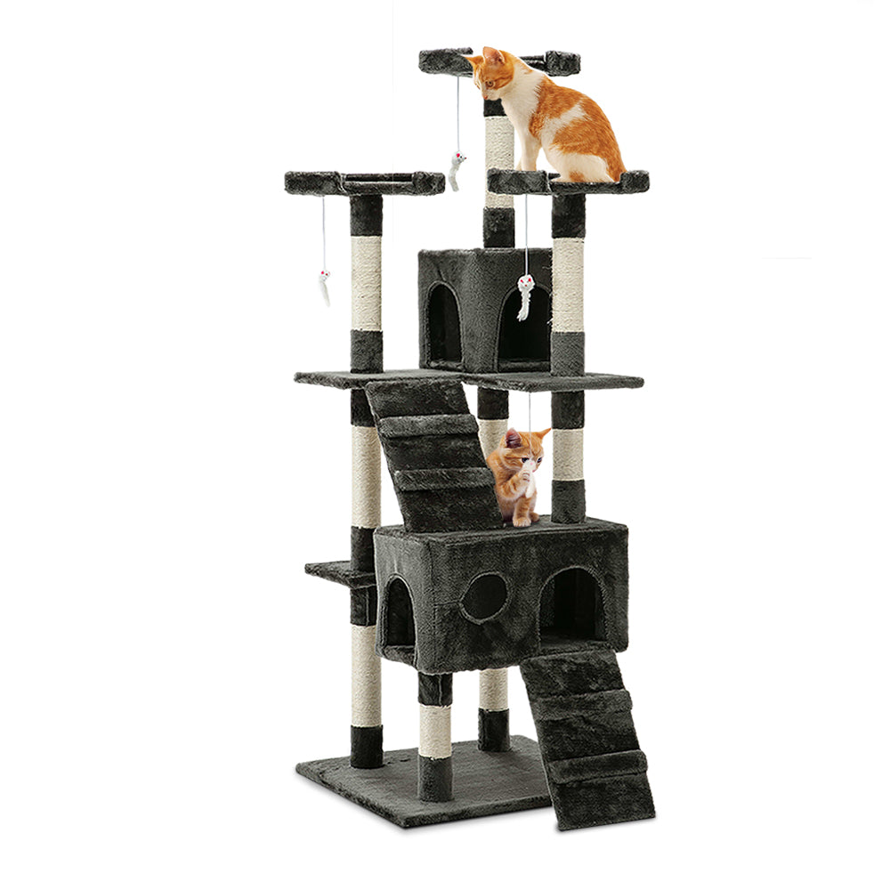 i.Pet 180cm Extra Tall Cat Tree – Multi-Level Scratcher & Condo (Grey)