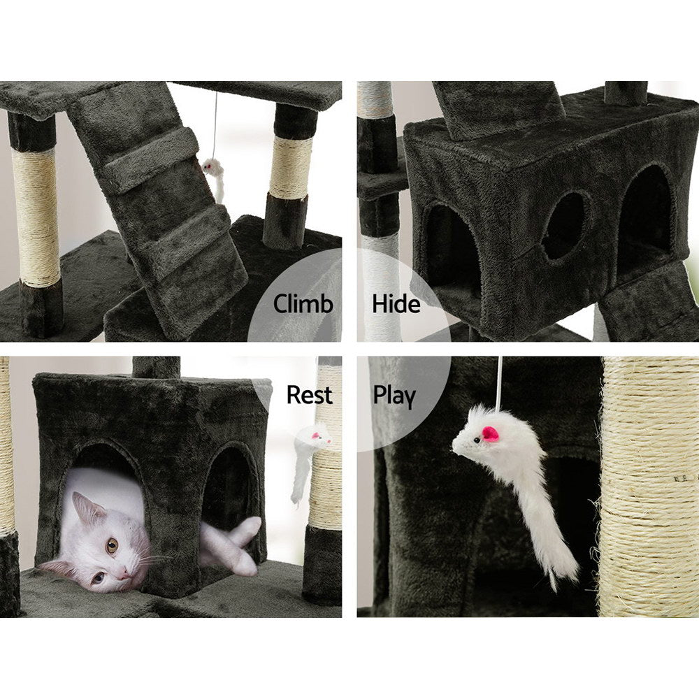 i.Pet 180cm Extra Tall Cat Tree – Multi-Level Scratcher & Condo (Grey)