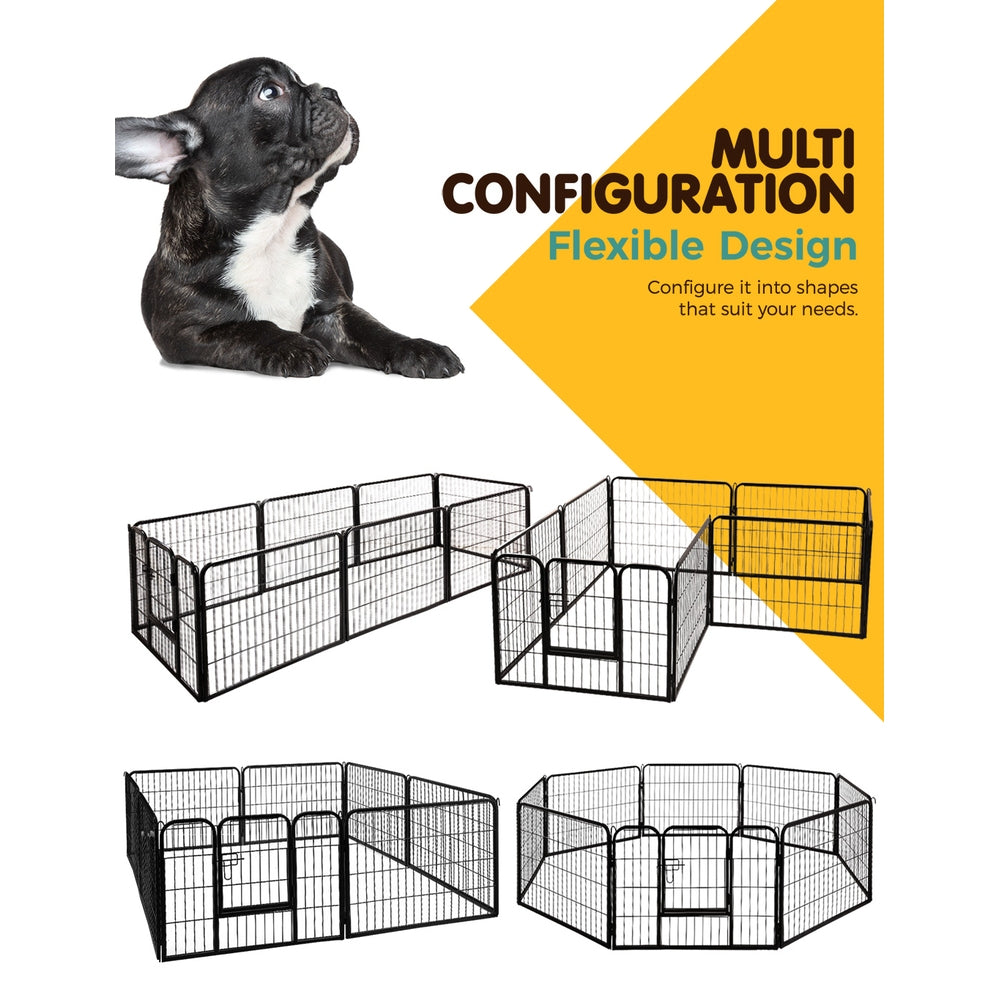 Portable 24" Dog Playpen – 8 Panel Pet Exercise Fence Enclosure