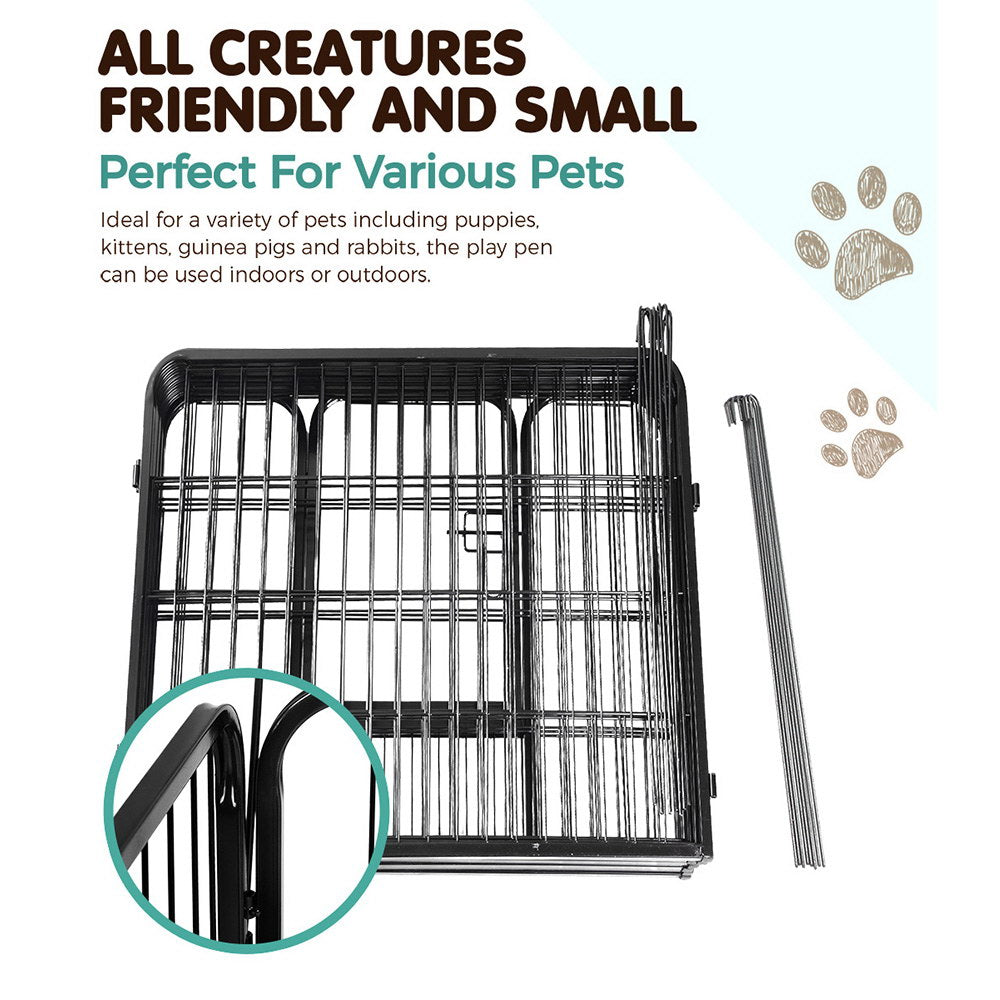 Heavy-Duty 32" Dog Playpen – 8 Panel Pet Exercise Cage Fence
