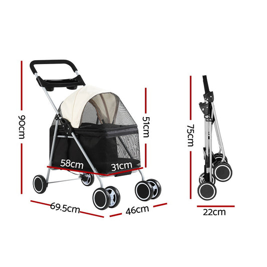 i.Pet Pet Stroller | Lightweight Foldable | Small Pets AU