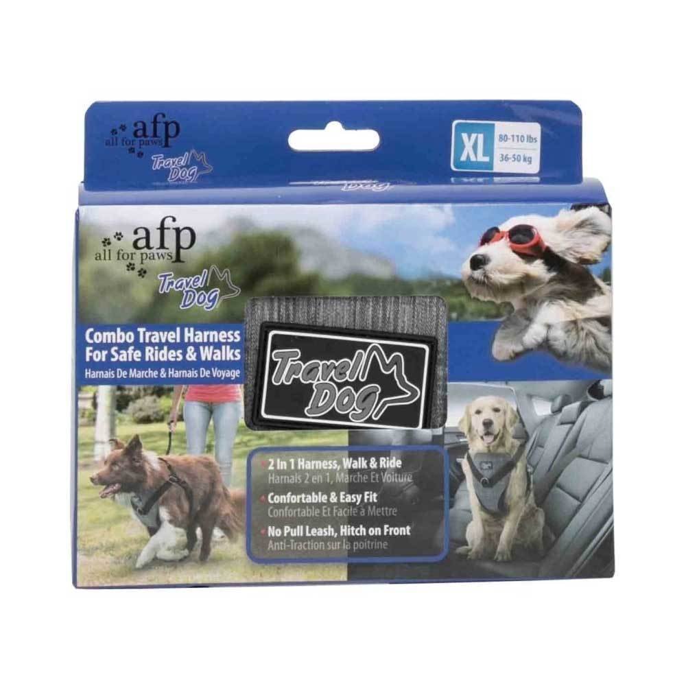 XL Dog Harness 2-in-1 Combo – Car Travel & Walking Harness with No-Pull Leash and Seat Belt Attachment