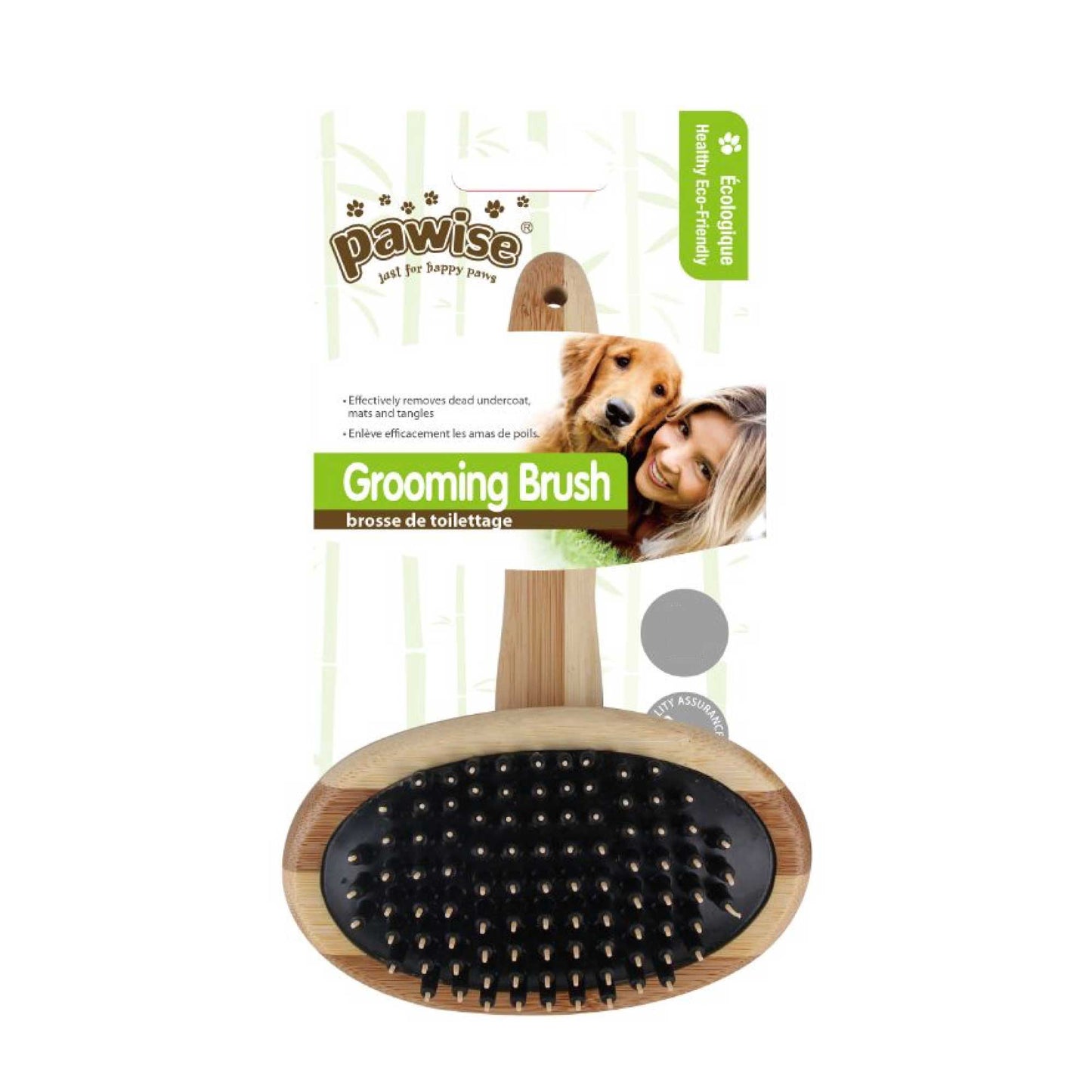 Eco Bamboo Pet Grooming Brush – Medium Detangling Rake for Dogs & Cats