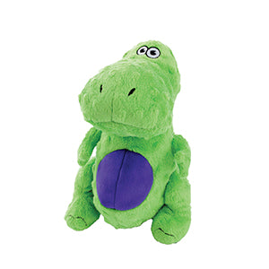 GoDog Just For Me Green T-Rex Plush Dog Toy – Small with Chew Guard Technology