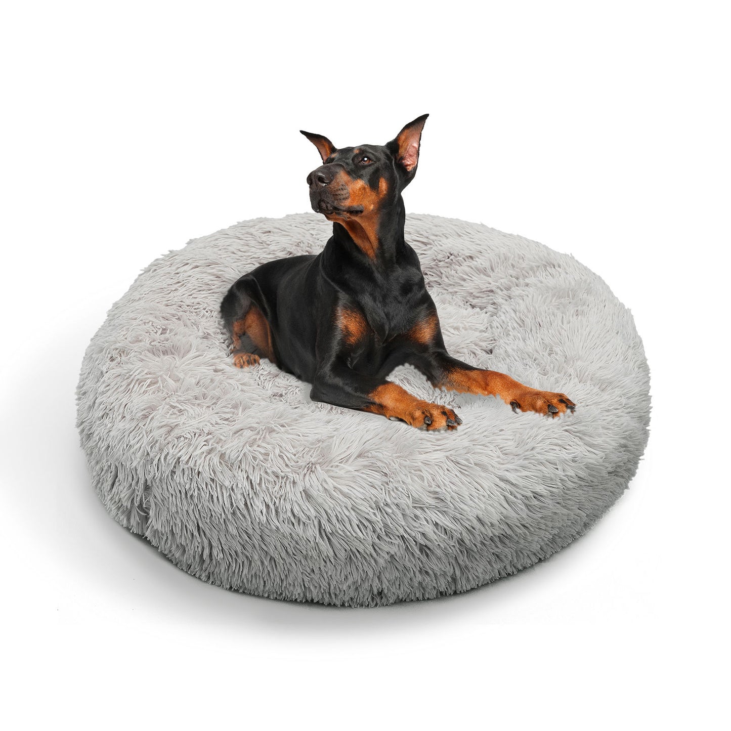 Pawfriends XXL Plush Dog Bed – Calming Round Pet Nest for Cats & Dogs, Washable, Anti-Slip Base