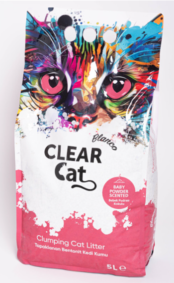 ClearCat Blanco Baby Powder Cat Litter – 5L Natural Bentonite, Low Dust, Odour Control & Quick Clumping