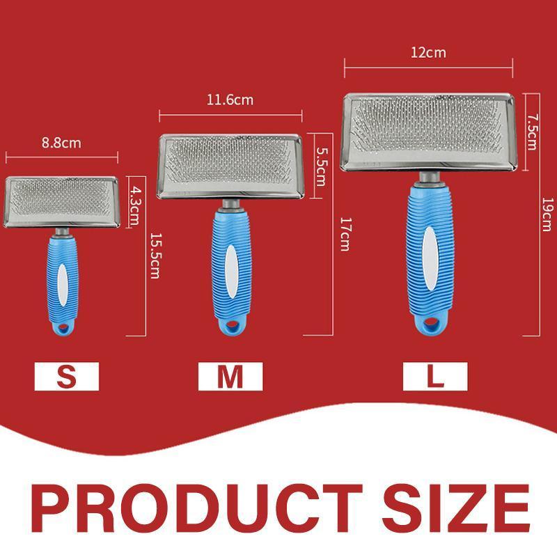 L Size Hair Shedding Grooming Trimmer Comb Brush Slicker Undercoat Rake Pet Dog Cat - Red
