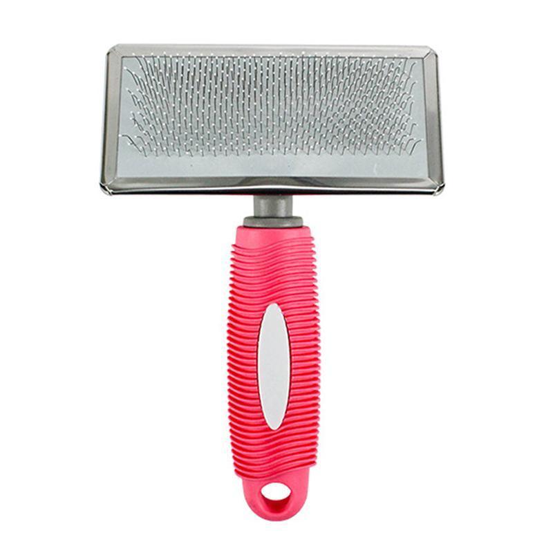 L Size Hair Shedding Grooming Trimmer Comb Brush Slicker Undercoat Rake Pet Dog Cat - Red