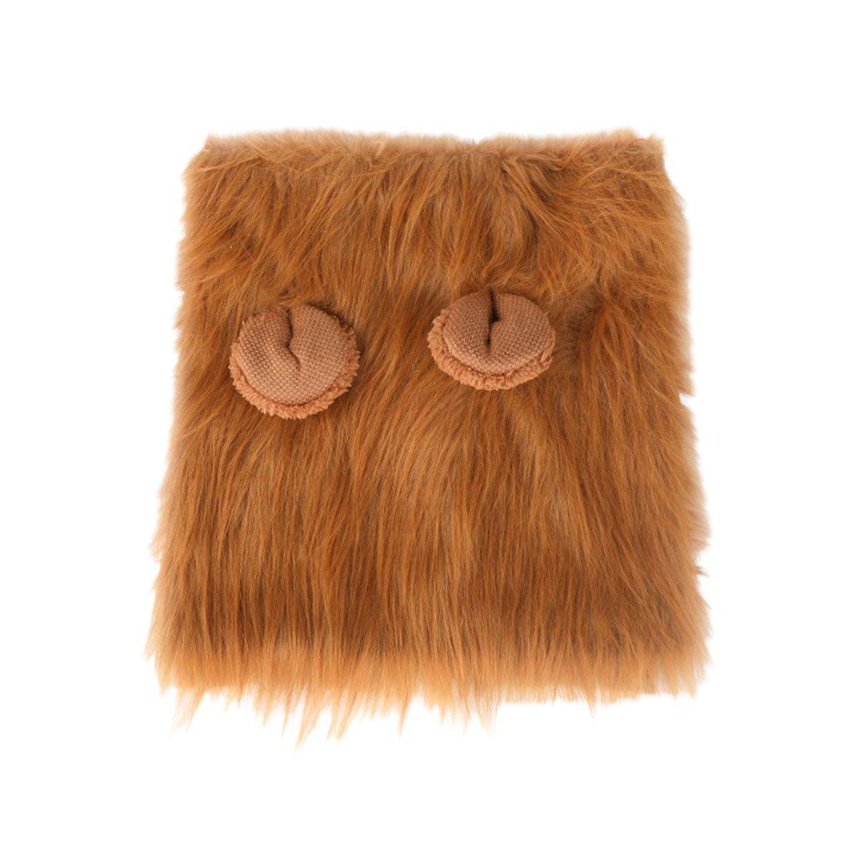 Lion Costume Mane Wig Large Dog Fancy Dress Up Party for Pet Halloween Clothes - Light Brown-S