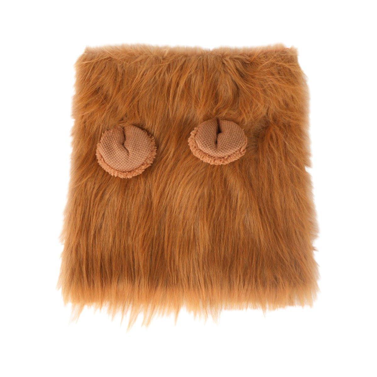 Lion Costume Mane Wig Large Dog Fancy Dress Up Party for Pet Halloween Clothes - Light Brown-S