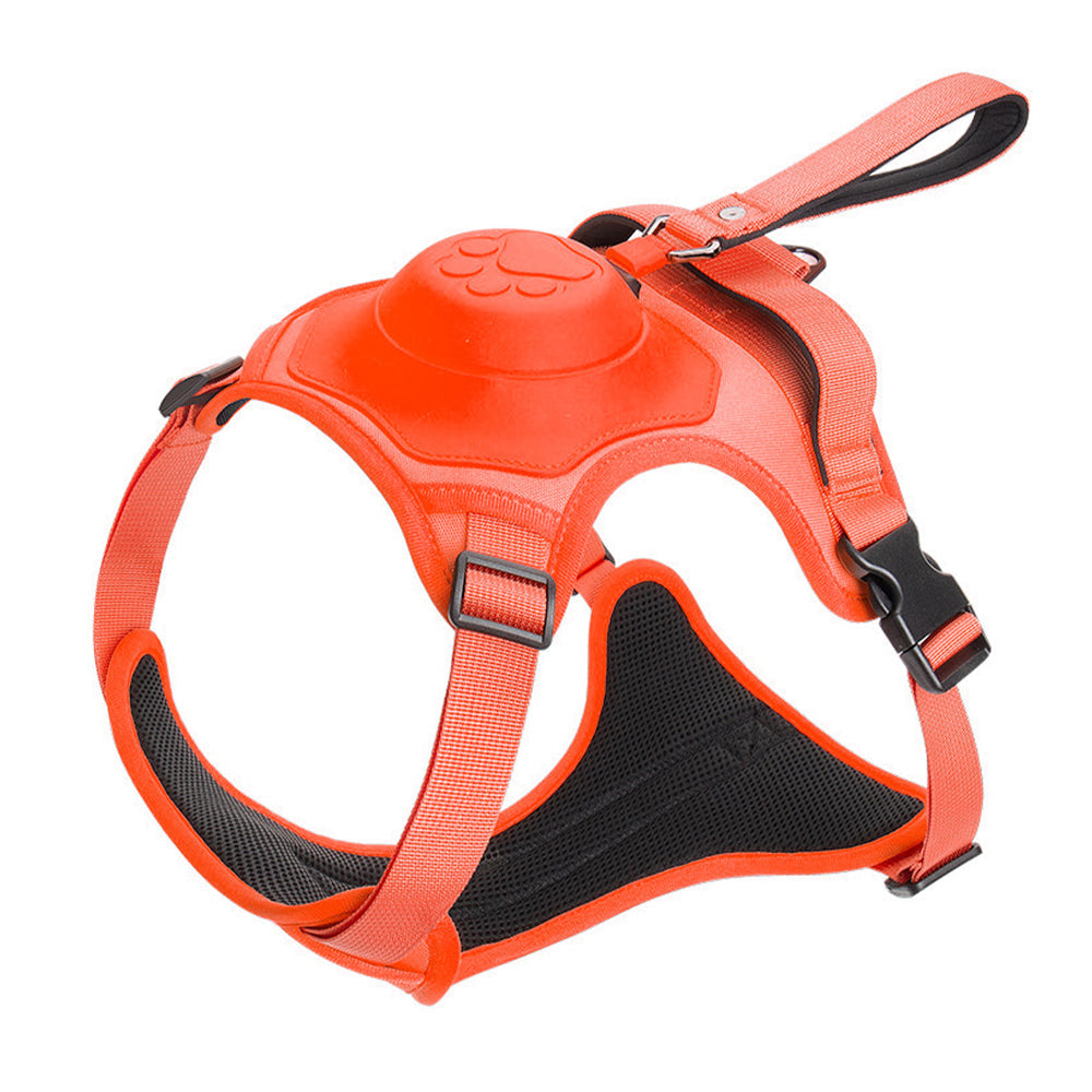 Vibe Geeks Ultimate 2-in-1 Reflective No-Pull Dog Harness with Retractable Leash & Control Handle – Black - L