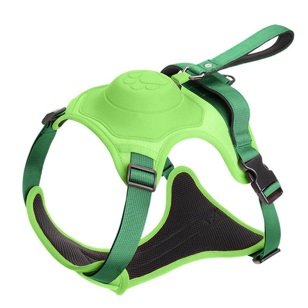 Vibe Geeks Ultimate 2-in-1 Reflective No-Pull Dog Harness with Retractable Leash & Control Handle – Black - L