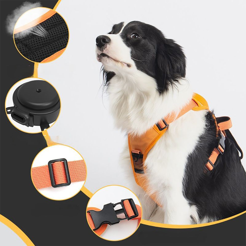 Vibe Geeks Ultimate 2-in-1 Reflective No-Pull Dog Harness with Retractable Leash & Control Handle – Black - L