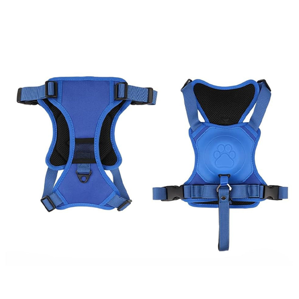 Vibe Geeks Ultimate 2-in-1 Reflective No-Pull Dog Harness with Retractable Leash & Control Handle – Blue (XL)