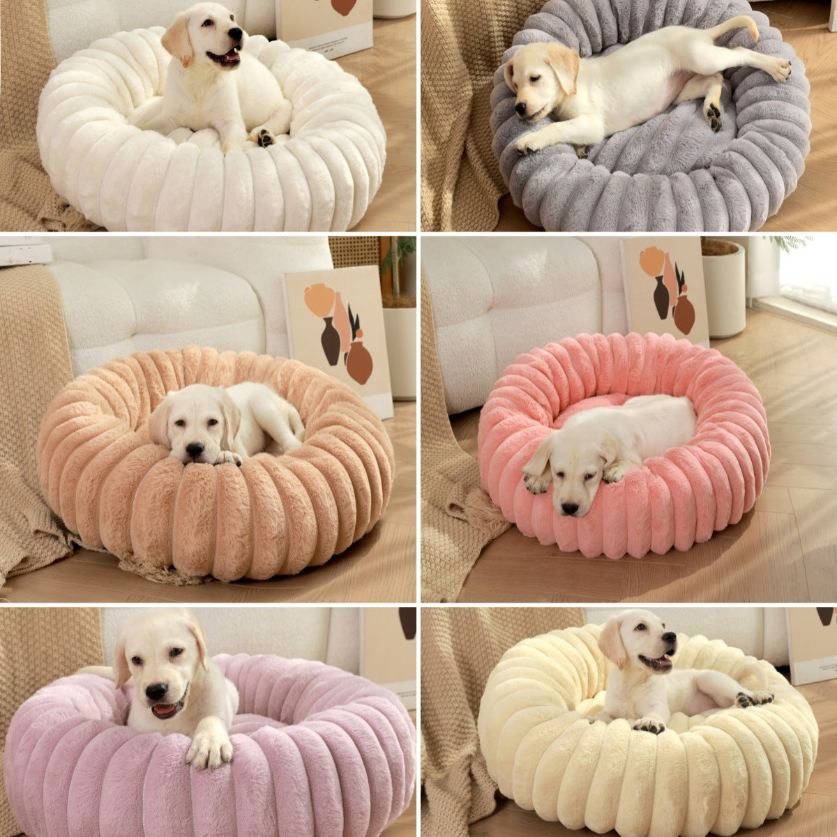 ποΈ Beige Plush Round Pet Bed β 40cm Cozy Sleeping Mat for Pets