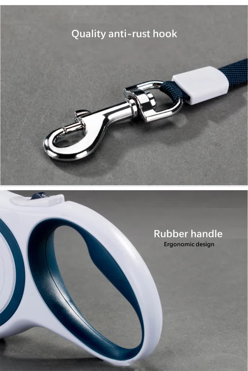 3M Dark Blue Retractable Pet Leash - Tangle-Free Dog & Cat Walking