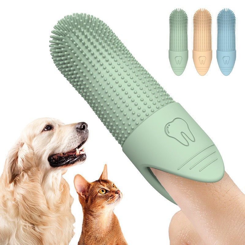 π¦· 4 Pcs Blue Soft Silicone Pet Finger Toothbrush