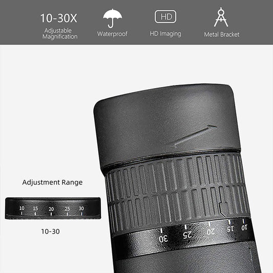 10-30X50 Zoom Monocular Telescope with Tripod & Phone Mount | AU