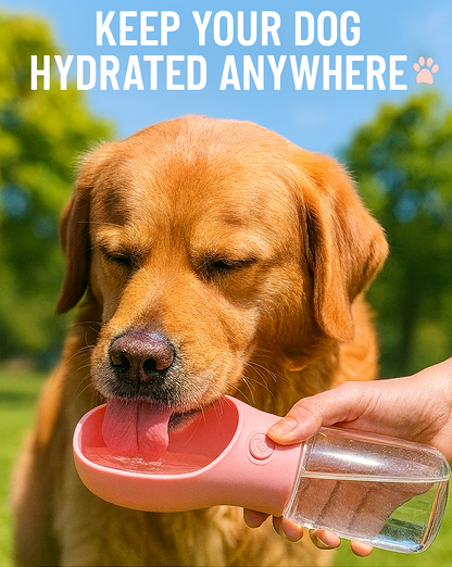 YES4PETS 550ml Portable Pet Water Bottle – Pink Travel Feeder Mug for Dogs & Cats