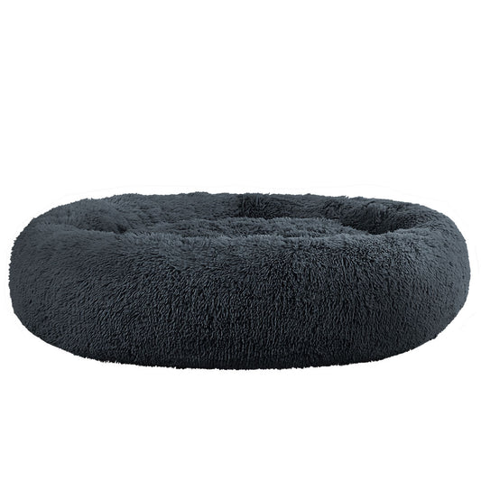 i.Pet 110cm Extra Large Calming Pet Bed – Soft Plush Dark Grey