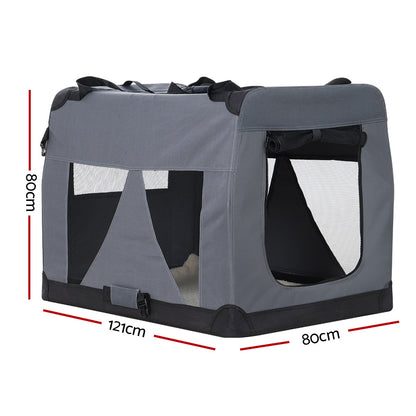 i.Pet 4XL Soft Travel Crate – Foldable Pet Carrier (121x80cm)