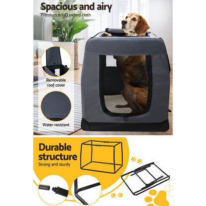 i.Pet 4XL Soft Travel Crate – Foldable Pet Carrier (121x80cm)