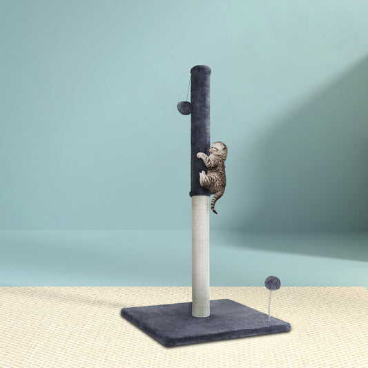 i.Pet Cat Tree 105cm – Scratcher Tower with Hanging Toys & Condo (Grey)