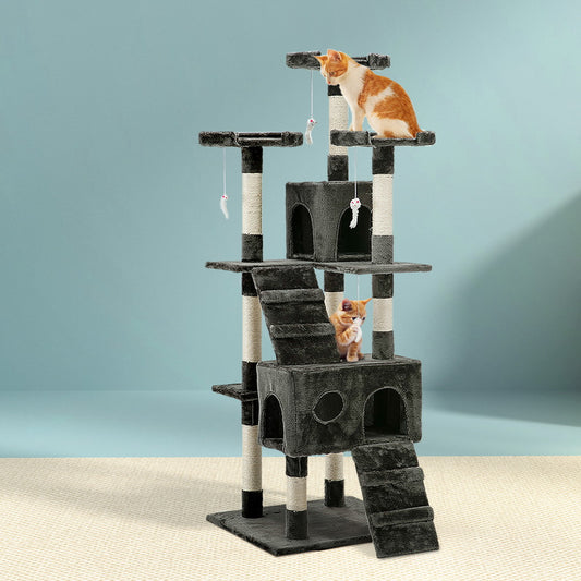 i.Pet 180cm Extra Tall Cat Tree – Multi-Level Scratcher & Condo (Grey)