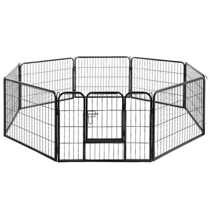 Portable 24" Dog Playpen – 8 Panel Pet Exercise Fence Enclosure