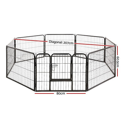 Portable 24" Dog Playpen – 8 Panel Pet Exercise Fence Enclosure