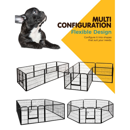 Portable 24" Dog Playpen – 8 Panel Pet Exercise Fence Enclosure