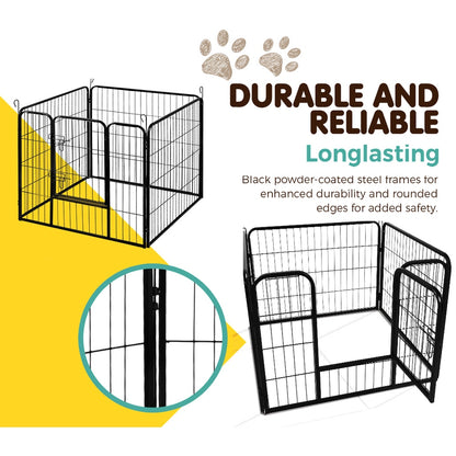 Portable 24" Dog Playpen – 8 Panel Pet Exercise Fence Enclosure