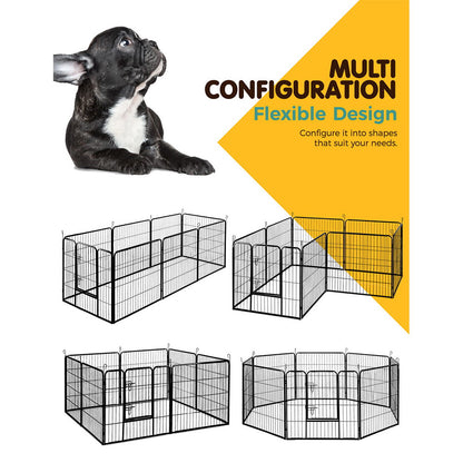 Heavy-Duty 32" Dog Playpen – 8 Panel Pet Exercise Cage Fence
