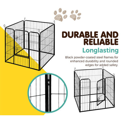 Heavy-Duty 32" Dog Playpen – 8 Panel Pet Exercise Cage Fence