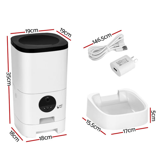 Smart WiFi Pet Feeder with HD Camera – 6L Auto Food Dispenser