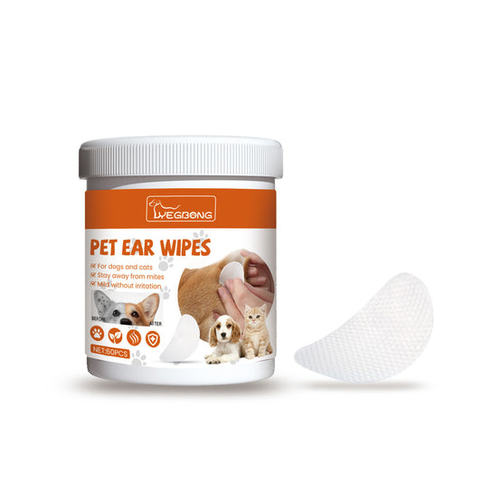 Yegbong™ Pet Ear Wipes – Cleansing & Deodorizing Wipes for Dogs & Cats, Removes Ear Mites & Wax