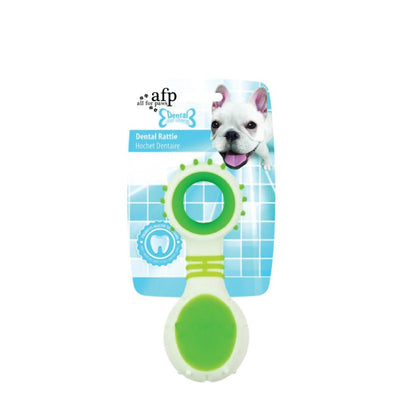 Green Puppy Teething Chew Toy – Dental Rattle with Rubber Ridges