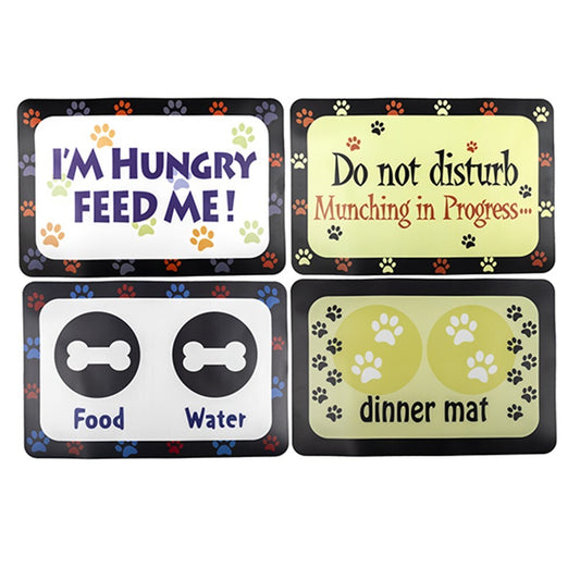 YES4PETS 4x Waterproof Pet Food Bowl Placemats – Non-Slip, Leakproof Feeder Mats for Floor Protection