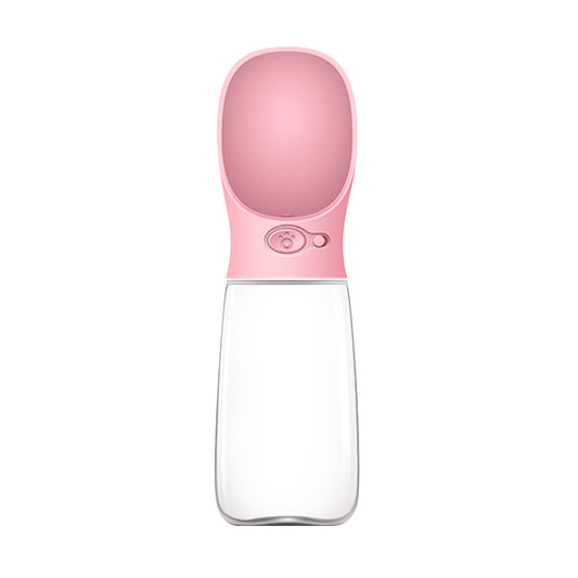 YES4PETS 550ml Portable Pet Water Bottle – Pink Travel Feeder Mug for Dogs & Cats