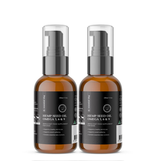 2 x 100ml Raw Hemp Seed Oil for Dogs – 100% Pure Cold-Pressed Australian Supplement