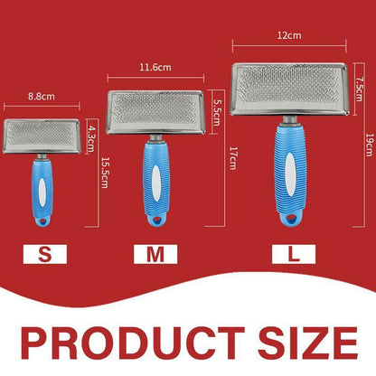 L Size Hair Shedding Grooming Trimmer Comb Brush Slicker Undercoat Rake Pet Dog Cat - Red