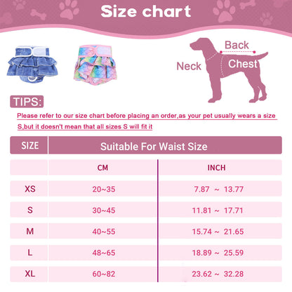 Pet Dog Diapers Female Pants Soft Breathable Underwear Reusable Sanitary Briefs - Mermaid - M