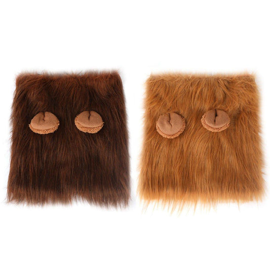 Lion Costume Mane Wig Large Dog Fancy Dress Up Party for Pet Halloween Clothes - Light Brown-L