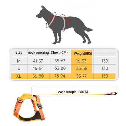 Vibe Geeks Ultimate 2-in-1 Reflective No-Pull Dog Harness with Retractable Leash & Control Handle –  Black - L