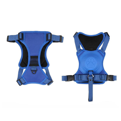Vibe Geeks Ultimate 2-in-1 Reflective No-Pull Dog Harness with Retractable Leash & Control Handle – Blue (XL)